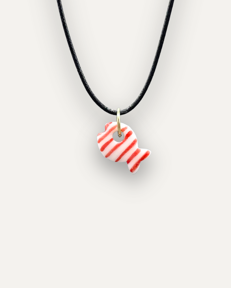 Charms - Porcellana Pesce Rosso Righe