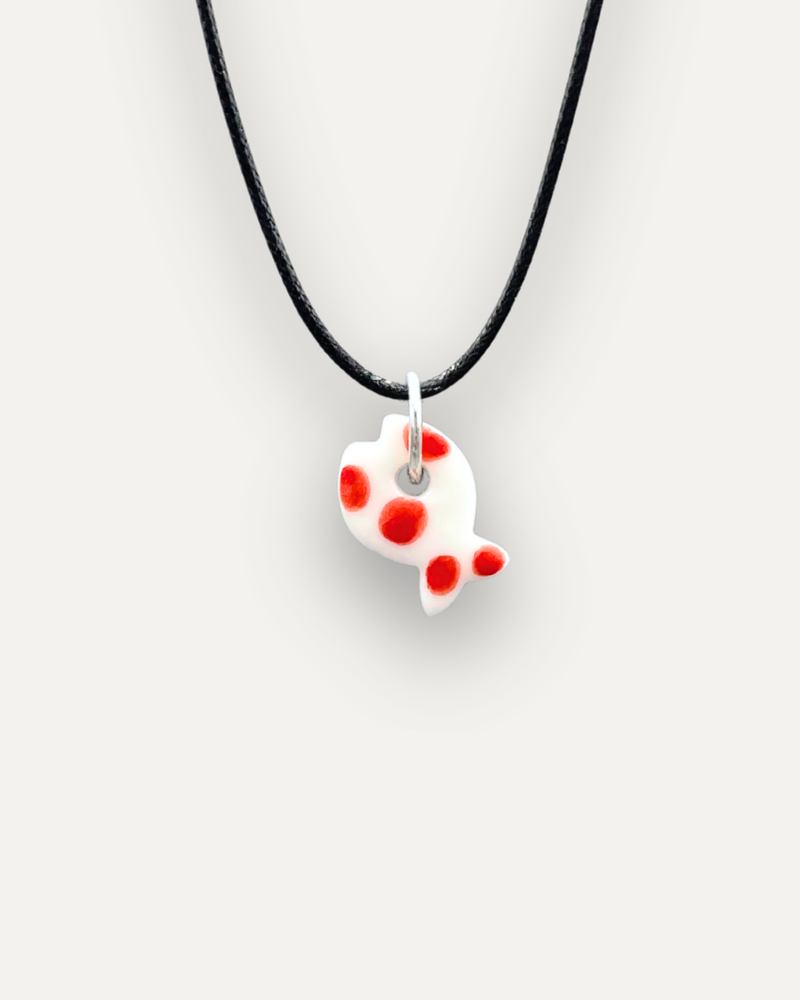 Charms - Porcellana Pesce Rosso Pallini