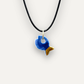 Charms - Porcellana Pesce Blu coda Oro