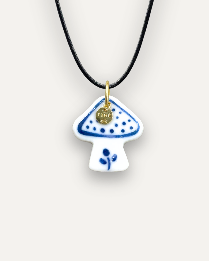 Charms - Fungo Blu Ciondolo in Porcellana