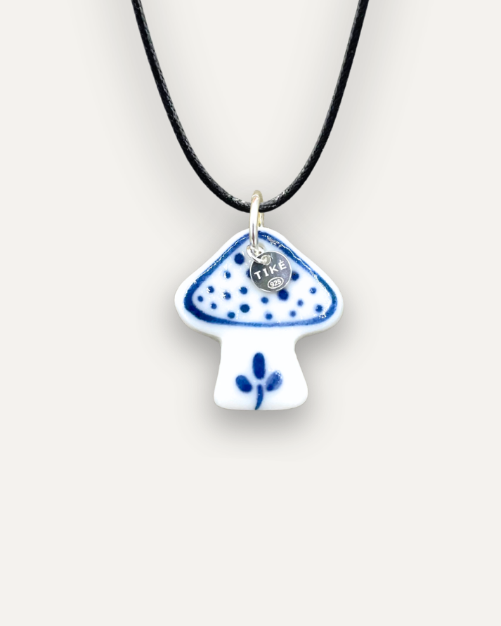 Charms - Fungo Blu Ciondolo in Porcellana