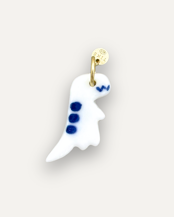 Charms - Dino Blu Ciondolo in Porcellana
