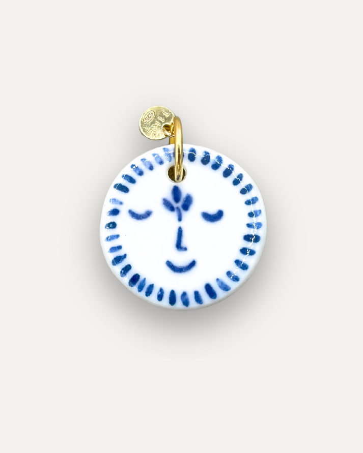 Charms - Sole Blu Ciondolo in Porcellana