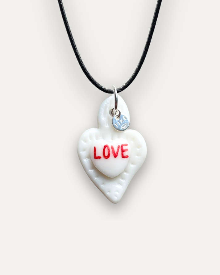 Charm - Cuore Sacro LOVE rosso ciondolo in Porcellana