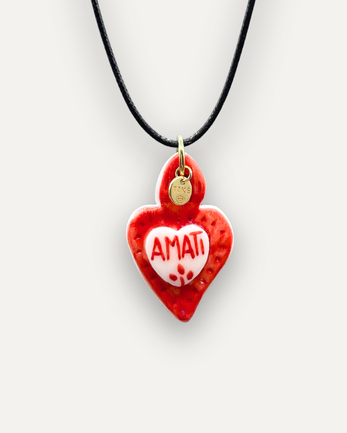 Charm - Cuore Sacro Amati Rosso Ciondolo in Porcellana