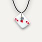 Charm - Asso di Cuori rosso ciondolo in Porcellana