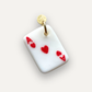 Charm - Asso di Cuori rosso ciondolo in Porcellana