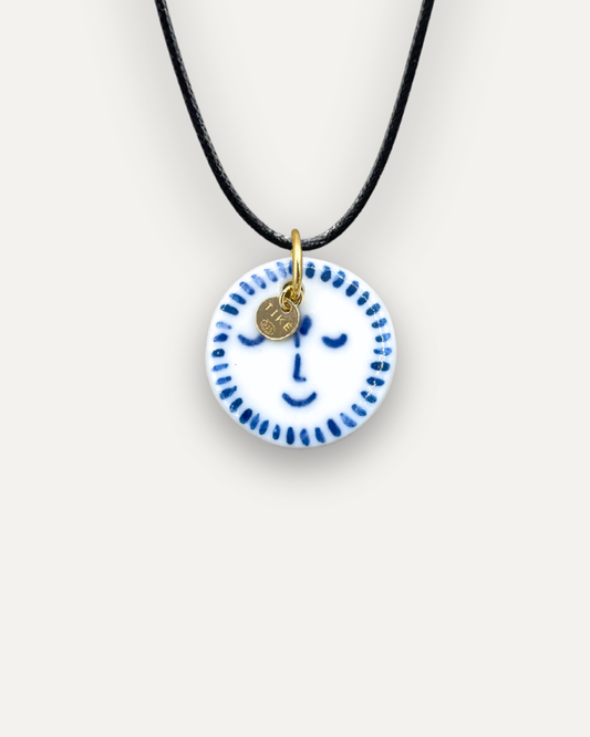 Charms - Sole Blu Ciondolo in Porcellana