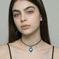 Charms - Blue Heart Porcelain Pendant - Letter A