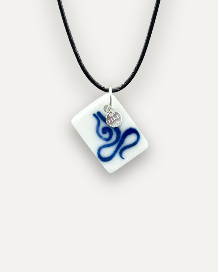 Charm - Rettangolo Energetico Blu ciondolo in Porcellana
