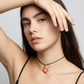 Charms - Ciondolo in Porcellana Cuore Rosso Amati Oro