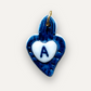 Charms - Blue Heart Porcelain Pendant - Letter A