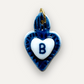 Charms - Pendentif Coeur Bleu en Porcelaine - Lettre B