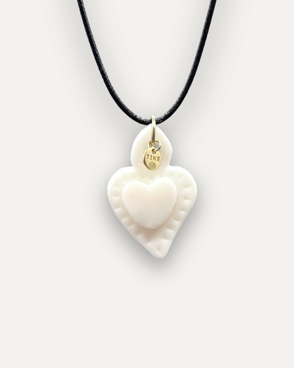 Charms - Ciondolo in Porcellana Cuore Bianco Satinato