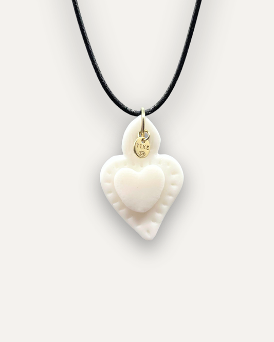Charms - Ciondolo in Porcellana Cuore Bianco Satinato