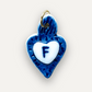 Charms - Ciondolo in Porcellana Cuore Blu - Lettera F