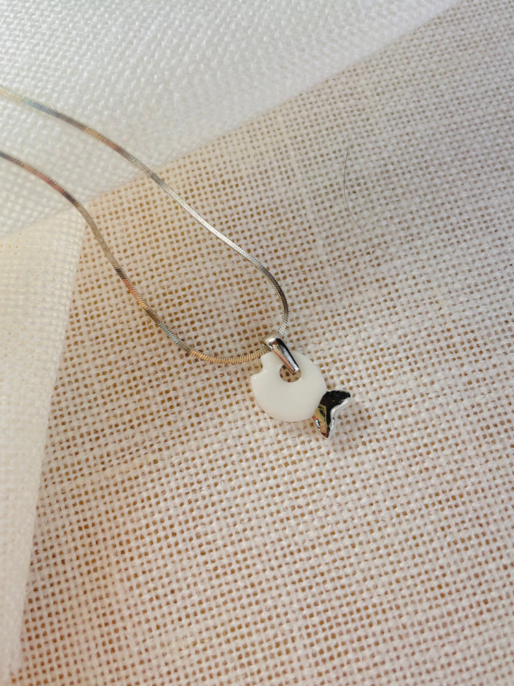 Collana Snake Pesce in Porcellana Platino
